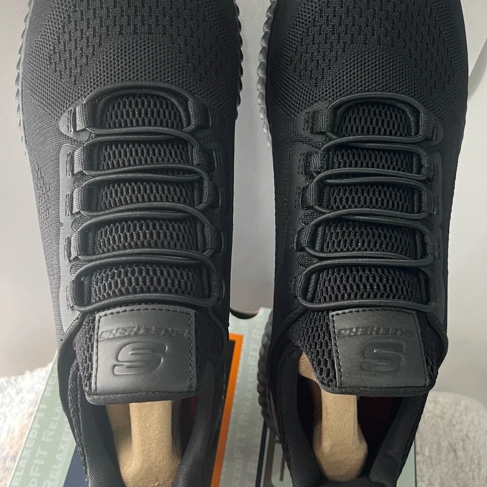 Skechers Charcoal‎ Black Slip-On Shoes